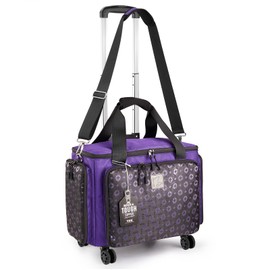 BatlFrist Rolling Sewing Machine Bag with Universal wheels,Sewing Machine Carrying Case with YKK zipers, Compatible most Standard Brother, Singer, Bernina, Sewing Machines (purple)
