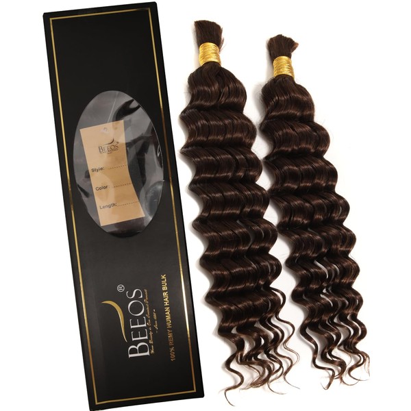 BEEOS Human Boho Hair for Braiding 100g 16 Inch #4