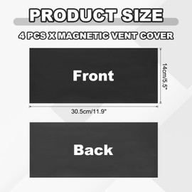 PATIKIL 305 x 140 mm Magnetic Vent Cover, 4 Pcs Floor Wall Air Registers Cover Magnet Vent Blocker for Home RV HVAC Fireplace Furnace, Black