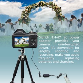 Glorich EH-67 Replacement AC Power Adapter Kit for Nikon Coolpix L840, L830, L820, L810, L340, L330, L320, L310, L120, L110, L105, L100, Coolpix B500 Digital Cameras