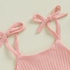 Ursobutegl Newborn Infant Baby Girl Romper Ribbed Knit Sleeveless Spaghetti