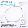 FOCALOOK Silver Initial Anklets for Women, Dainty 925 Sterling Silver