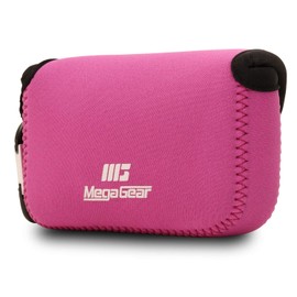MegaGear ''Ultra Light'' Neoprene Camera Case Bag with Carabiner for Canon G16, G15, Sx170, Sx160, SX720, SX710, SX700, Sony DSC-HX50, DSC-HX60V cameras (HotPink)