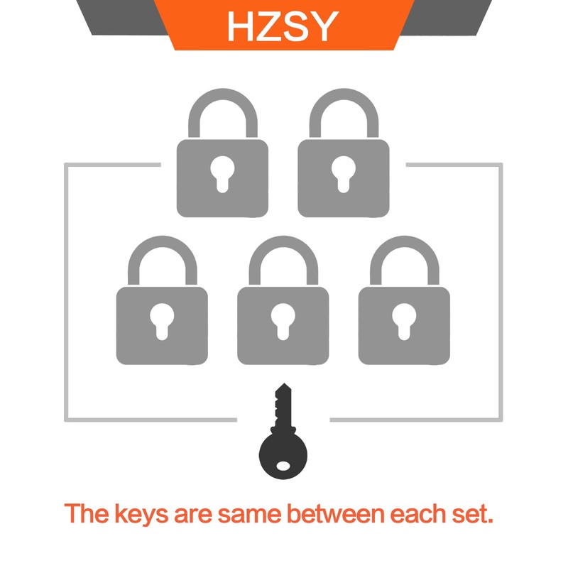 HZSY Padlocks Keyed Alike, Pack of 24, Laminated Steel Keyed