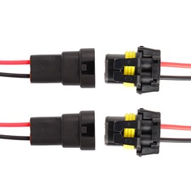HUIQIAODS 9005 9006 HB3 HB4 Male & Female Adapter Wiring Harness Sockets Wire Connector for Headlights Fog Lights 2 Set