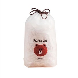 Pack of 100 Cling Film with Elastic Band, Food Storage Bags, Plastic Film Storage Box, Covers