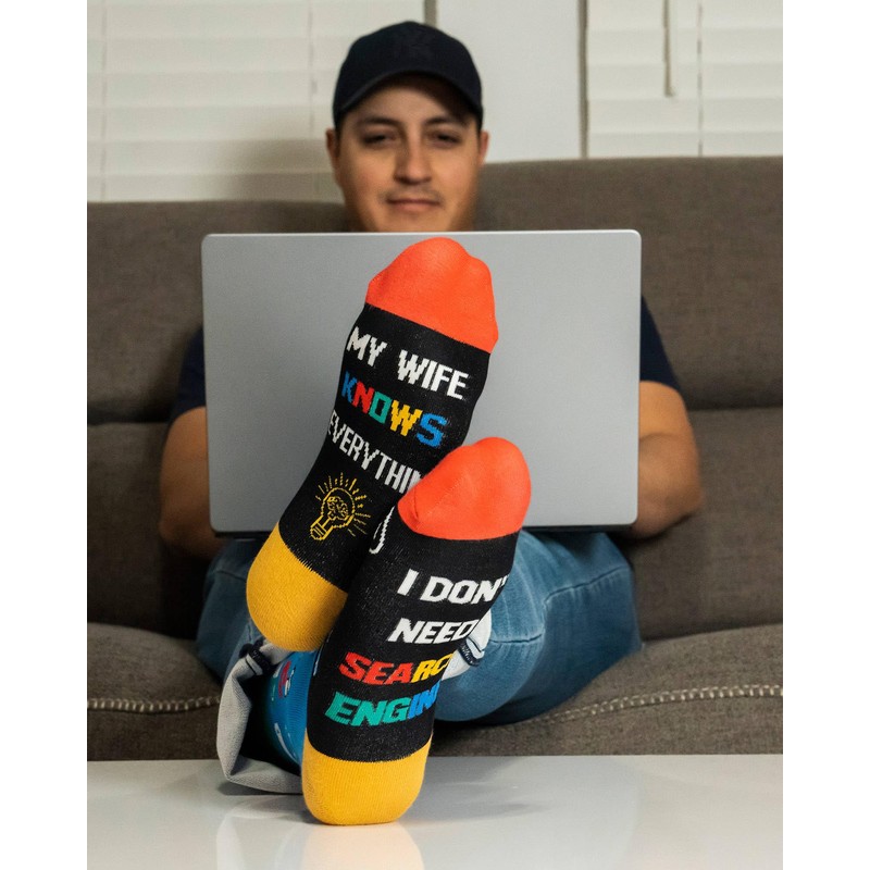 IRISGOD Funny Nerd Socks | Cool Stocking Stuffers | Holidday