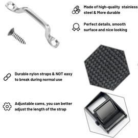 1"x 78"(6.5ft) Battery Hold Down Straps for Boats,Battery Tie Down with Cam Buckle,Stainless Steel Bracket and SS Screws Used for Cooler,Battery Box,Fuel Tank,Luggage Belt,RV and More (2 PCS)