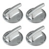 MOOTVGOO 4 Pack 7733P410-60 Cooktop Burner Knobs, Chrome Plated Plastic