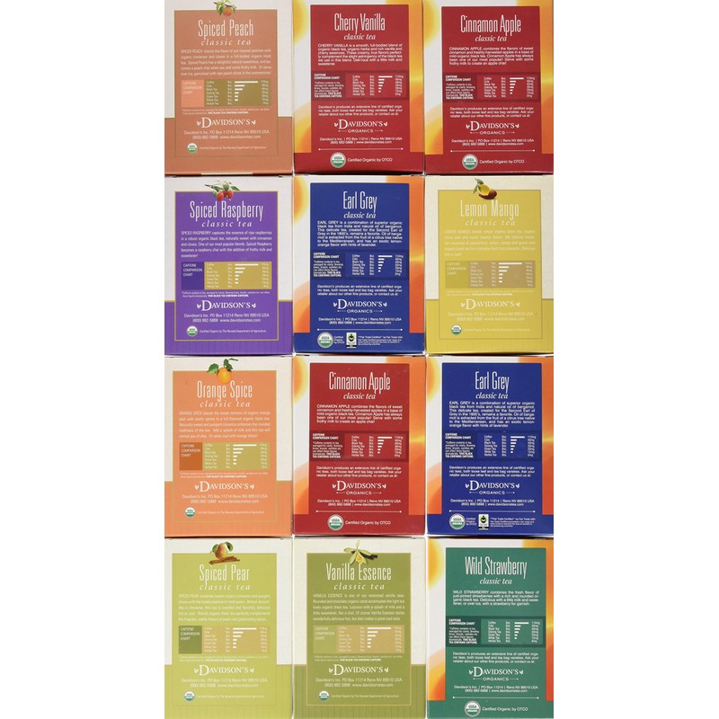 Davidson's Tea Assorted Classics, 8-Count Tea Bags (Pack of 12)