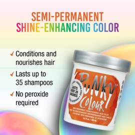 Punky Flame Semi Permanent Conditioning Hair Color, Non-Damaging Hair Dye, Vegan, PPD and Paraben Free, Transforms to Vibrant Hair Color, Easy To Use and Apply Hair Tint, lasts up to 35 washes, 3.5oz