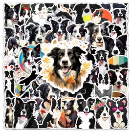 Border Collie Sticker 50 Pcs Cute Stickers Dog Stickers Dog Party Favors Puppy Stickers Funny Dog Stickers for Dog Food Bowls Doghouse Collie Dog Decals Waterproof