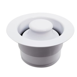Westbrass D2105-50 3-1/2" EZ-Mount Brass Sink Waste Disposal Drain Flange and Stopper, 1-Pack, Powder Coat White