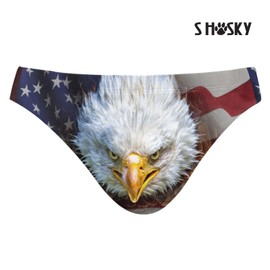 Men Swim Briefs Bald Eagle American Flag 4Th of July Swimsuit Swimwear Swim Trunk XXXL 20410298
