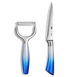 Paring Knife Set Garnishing Knife - 2PC Stainless Steel Peeling Knife, Fruit Vegetable Knife, Razor Sharp Small Kitchen Knife with peeler