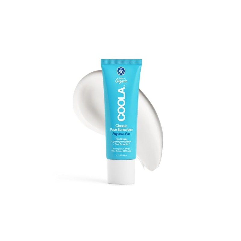 COOLA - Organic Classic Daily Face Sunscreen, SPF 50, Unscented,