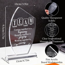 6 Pcs Employee Appreciation Awards for Coworker Acrylic Thank You Trophy May You Be Proud of The Work Do Sign Prizes for Adults Retirement Goodbye Farewell Gift for Women Men