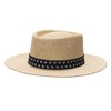 Dockers Men's Straw Fedora Hat, Tan/Navy, S/M