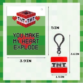 Valentines Day Gifts for Kids - 24 Video Game Valentines Cards for Kids with Keychains Bulk - Valentine Exchange for Gamer Boys and Girls School Class Classroom Party Favor
