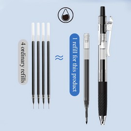 M&G 12 Pcs Gel Pens Retractable Gel Pens Fine Point (0.5mm) Rollerball Pens for Smooth Writing (10 Black + 2 Red)