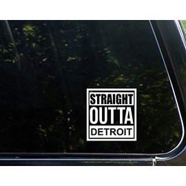 Diamond Graphics Straight Outta Detroit (4" X 4") Die Cut Decal Bumper Sticker for Windows, Cars, Trucks, Laptops, Etc.