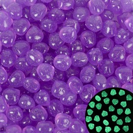 100pc Luminous Stones Glowing Rocks for Aquarium Decoration Glow Stones for Fish Tank Glowing Stones for Driveway Garden Pebbles Rocks,Purple
