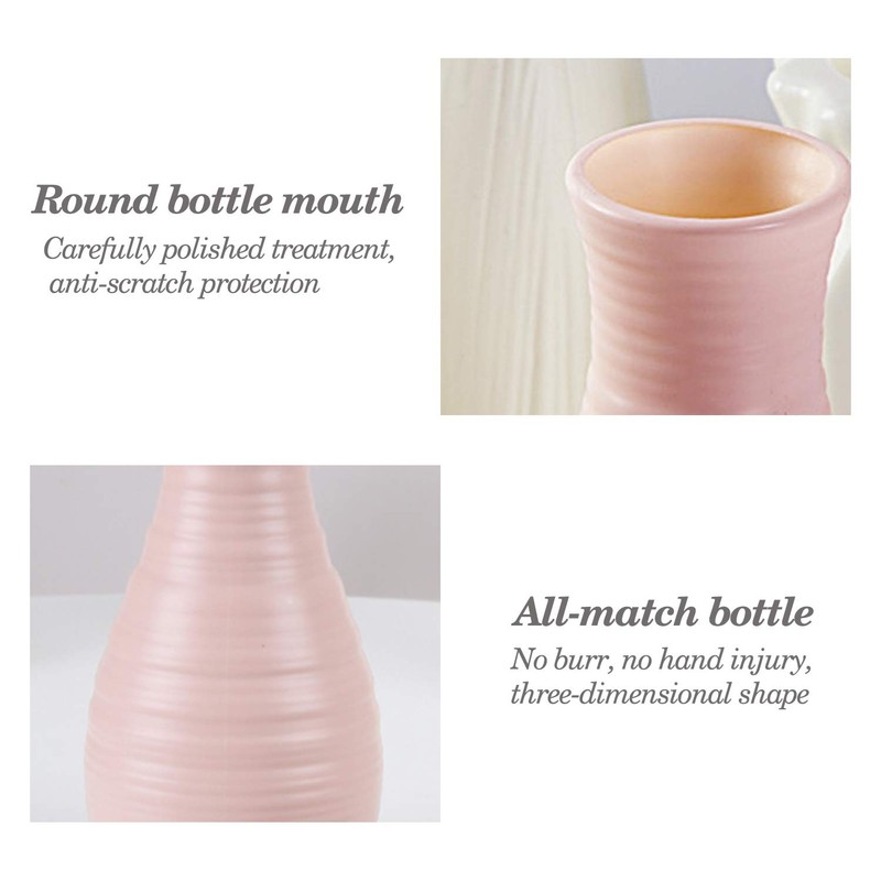 Unbreakable Vase for Flowers, Ceramic Look Plastic Vase for Home