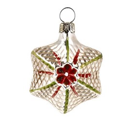 Miniature Glass Star Red Patinated