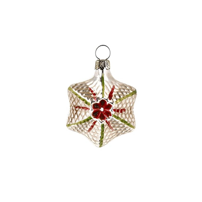 Miniature Glass Star Red Patinated