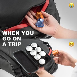 Protective Carrying Case For Nespresso & Compatible Capsules Portable Espresso Maker Coffee Pod Holder Pu Hard Shell Portable Holds 8 Pods Brown