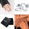 Dazisiny 2 Anillo Ojo Turco Y Anillo Anti Ansiedad Zafiro