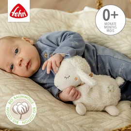 Fehn Natural Sheep Warming Animal - Cuddly Toy with Organic Cotton from Controlled Organic Cultivation with Removable Warming/Cold Bag - Grain Pillow for Babies and Toddlers from Birth