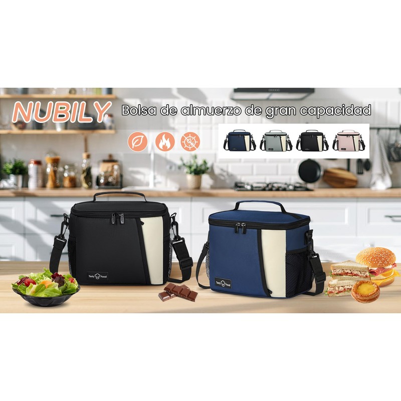 Bolsa de Almuerzo Gran Capacidad, Lonchera Para Mujer Hombre, Lonchera