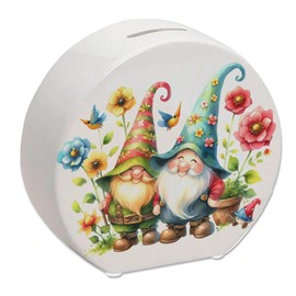 Garden Gnomes with Flowers Money Box Cheeky Garden Gnomes Mischievous Gnome Figures Cheeky Gnomes Money Box for Your Garden