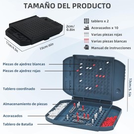 Battleship Juegos de Mesa Niños, Batalla Naval Risk Juego de Mesa, Juego de Estrategia para Niños y Adultos, Juego para dos Jugadores Clásicos Familiares, Aventura, Juguetes de Viaje, Regalos
