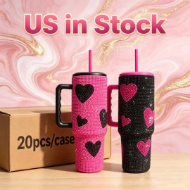 40 OZ Sparkle Rhinestone Leak Proof insulated Cup 40OZ Tumbler Accessories for Home Office Outdoor Daily Usecolor: 5 colors mixed, capacity: 40 oz