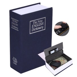 Book Safe With Combination Lock, ALLOMN Dictionary Hidden Safe with 3 Digit Combination Lock, Portable Safe, Book Safe Lock Box Perfect for Coins, Cash, Money and Jewelry,Fireproof and Waterproof