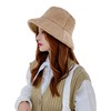 Women Winter Bucket Hat Faux Fur Plush Fisherman Cap Warm