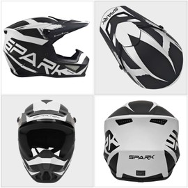 Motocross Helmet,Youth & Adult ATV Dirt Bike Motorcycle Helmet, Kids BMX 4-Wheeler Off-Road Mountain Bike Helmet,DOT Certified,W/Gloves Goggles Mask 4-Piece Set (01 Gray, Small)