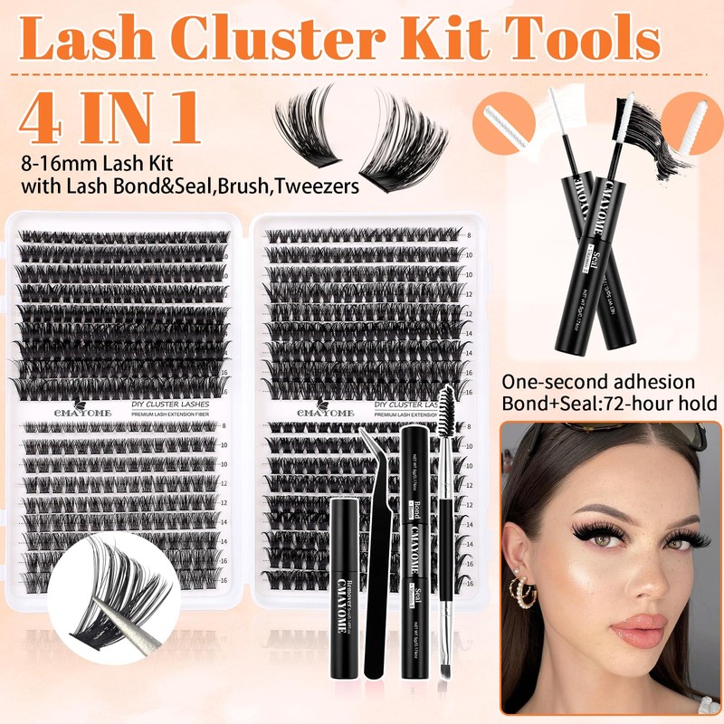 Lash Clusters Kit Volume Fluff Extensions 621Pcs Individual Cluster