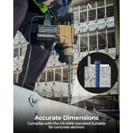 toolant Masonry Drill Bit,SDS Plus Rotary Hammer Drill Bits Set for 3/16" x6inch 2pcs,Carbide Tipped 2-Cutter for Concrete,Masonry and Brick