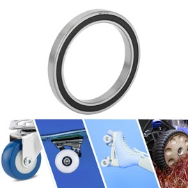 ACROPIX 6810VV Deep Groove Ball Bearings P6 50x65x7mm Lubricated Bearings Double Rubber Seal Black Silver Tone Scooter Skateboard Wheel