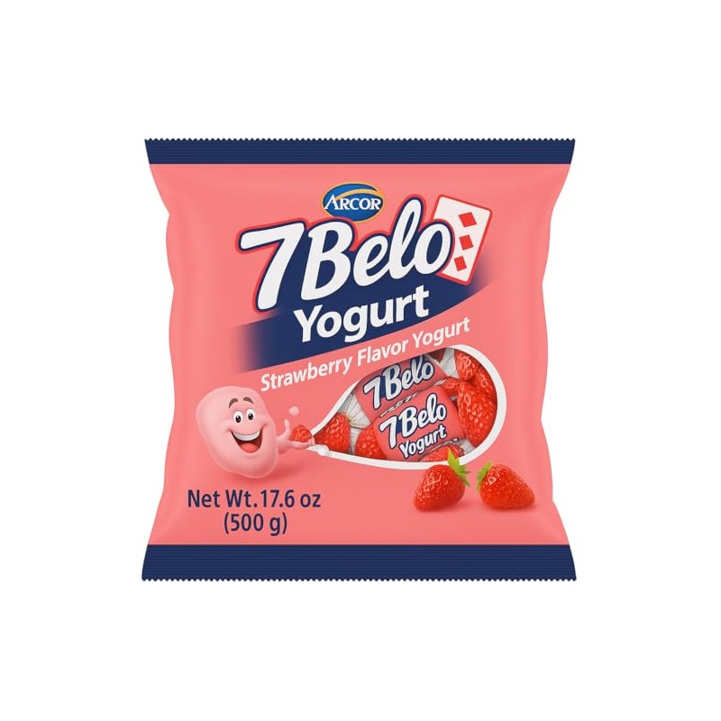 7 Belo Iogurte de Morango Bala Arcor - 500g/1.1lb -
