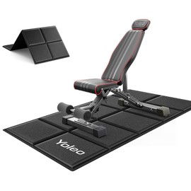 YOLEO Adjustable 660LBS Weight Bench, Foldable Workout Bench with Extended Head/Neck Protection/Spine Support for Bench Press, Fast Folding Design(Gym Mat+660LBS Weight Bench）
