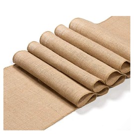 SHTGOI Jute Table Runner 30 x 120 cm Jute Ribbon Vintage Hessian Table Runner Jute Fabric Table Runner Table Decoration Linen Jute Runner for Wedding Farmhouse Party Communion Rustic Table Decor