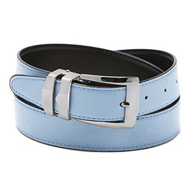 Concitor Reversible Belt Bonded Leather Removable Silver-Tone Buckle SKY BLUE/Black 44
