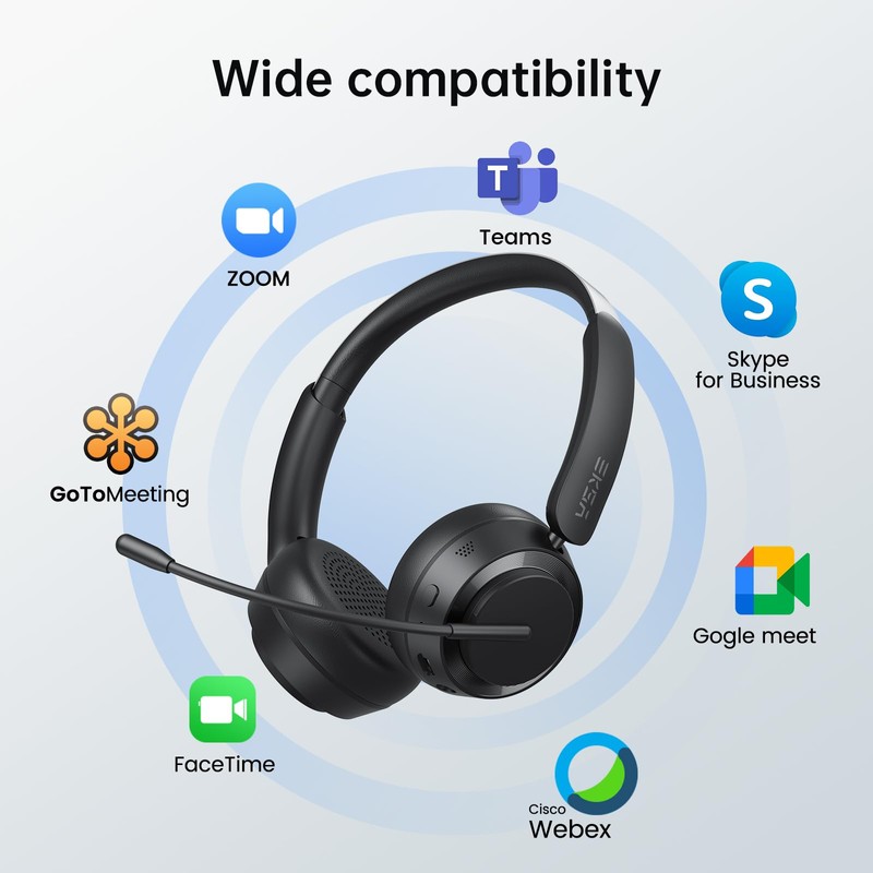 EKSA H35 Wireless Headset with Mic for Work, Bluetooth 5.4