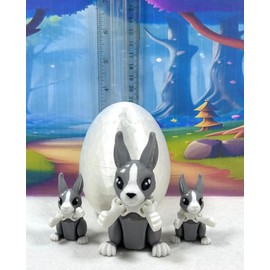 Generic 3Pcs 3D Printed Mini Rabbit, Articulated Easter Bunny Rabbit Fidget Toys, Tiny Animal Rabbit Easter, Fidget ADHD Autism Toy - AMR-Gray