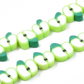 Airssory - 380 abalorio de arcilla polimérica hechas a mano, color verde, para hacer joyas, pulseras, collares, arete, manualidades