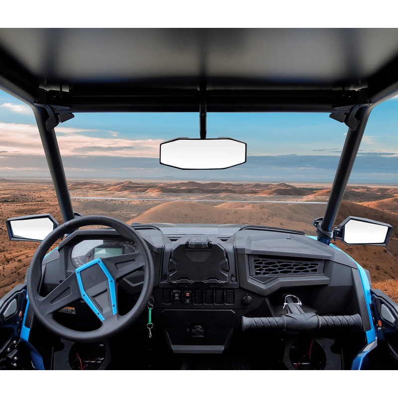 SAUTVS Center Convex Rearview Mirror and Adjustable Folding Side Rear